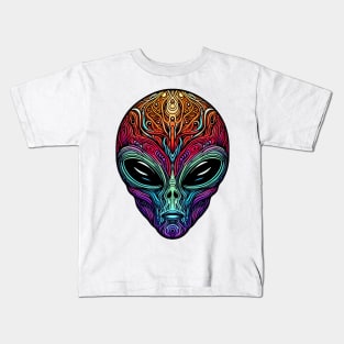 Neon Alien Vibes Kids T-Shirt